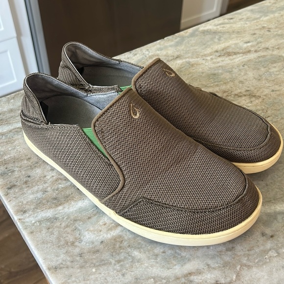 Olukai Mens Shoes slip on brown size 9M - Picture 1 of 12